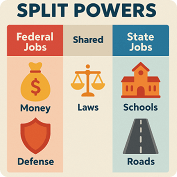Federal vs State Powers illustration